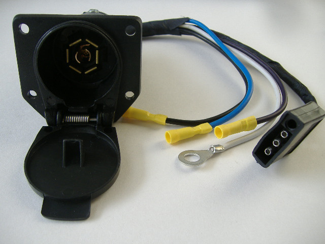 Adapter plug, convert 4 way flat to 7 way RV trailer